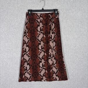 POSH Skirt Small Midi Snakeskin Flowy‎ Belt Animal Neutral Festival Python Boho